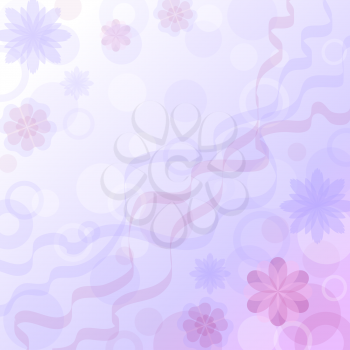 Abstract floral background with flowers, circles and curves. Vector eps10, contains transparencies