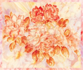 Flowers azalea, hand-draw painting a water colour on a paper