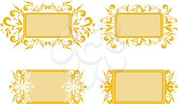 Abstract backgrounds, banners, plates with floral pattern. Vector
