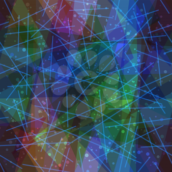Seamless Abstract Background, Colorful Geometrical Figures and Lines. Eps10, Contains Transparencies. Vector