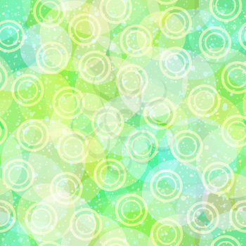 Seamless Abstract Tile Background, Colorful Geometrical Figures, Circles and Rings. Eps10, Contains Transparencies. Vector