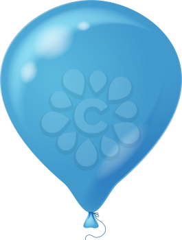 Colorful blue balloon, element for holiday background, isolated, eps10, contains transparencies. Vector
