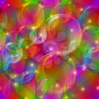 Bubbles background, colorful abstract seamless pattern infinitely repeatable. Vector eps10, contains transparencies