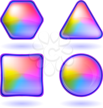 Set of round colored icons, web buttons, eps10, contains transparencies. Vector