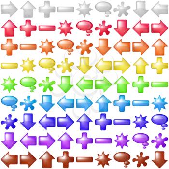 Set multi-coloured vector eps10 icons, buttons different forms