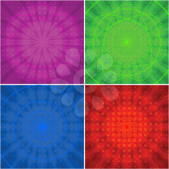 Set abstract modern bright colour geometrical background. Vector