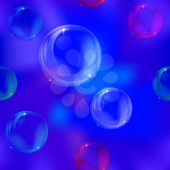 Abstract background, transparent bubbles on the blue, vector eps10, contains transparencies