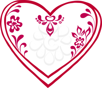 Valentine red heart, vector pattern, love symbol, pictogram