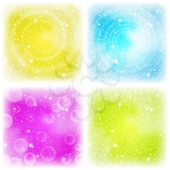 Background design, abstract bright colorful magic backdrop, set. Vector eps10, contains transparencies.