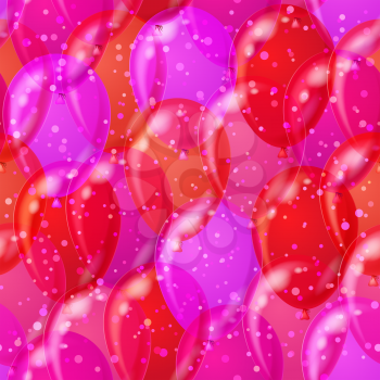 Balloons seamless pattern pink background, beautiful illustration, eps10, contains transparencies. Vector
