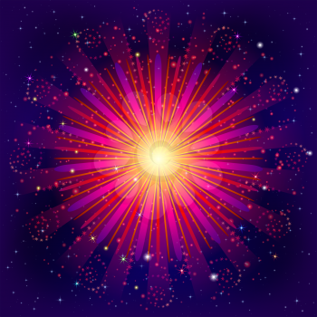 Firework, holiday background of bright colors on black, for web design. Vector eps10, contains transparencies