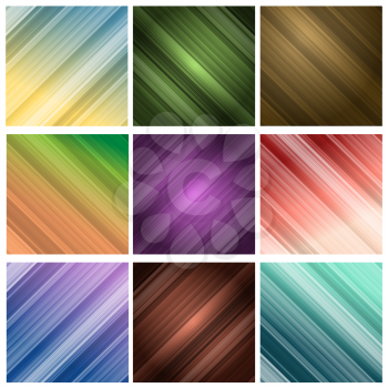 Set of abstract multicolored simple backgrounds. Good for backdrop creation. Isolated on white background.