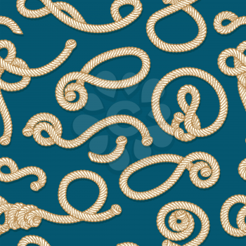 Cuts of Marine ropes seamless pattern. Vector illustration.