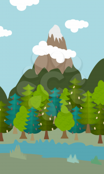 natural landscape cartoon background vector illustration