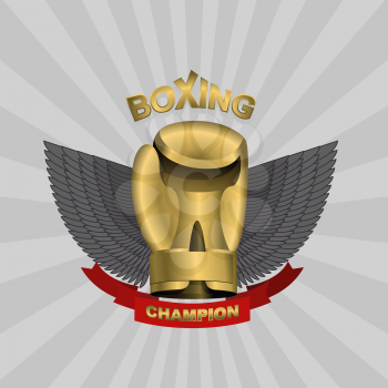 golden Glove boxing cup. boxing Emblem team and club