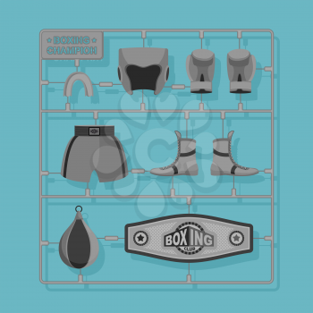 Boxing plastic modeling part. Vector illustration