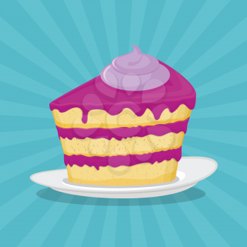 Piece of cake, vector illustration. Icon