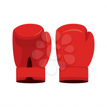 Red boxing gloves on a white background. Sports Accessory vector illustration
