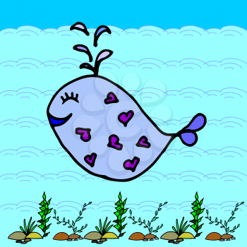 Cartoon fish, illustration of various marine animals,