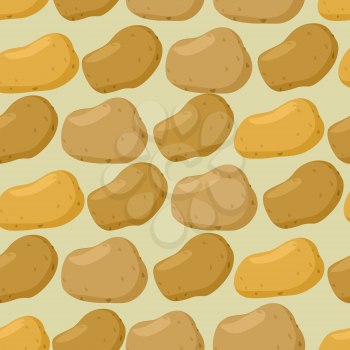 Background of  potato. Vector seamless pattern of vegetables.
