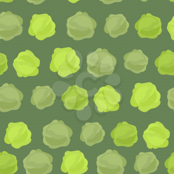 Background of green cabbage. Vector seamless pattern of vegetables. Vector texture
