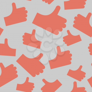 Thumbs up seamless pattern. background hands. Vector illustration