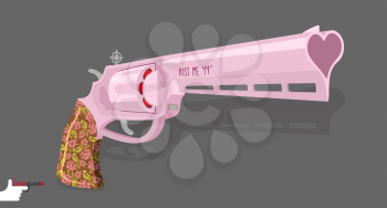 Magnum love. Weapons for shooting kisses. Vector illustration
