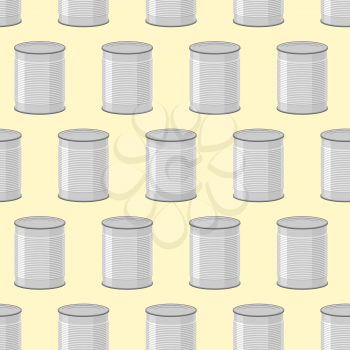 Canned seamless pattern. Background of jars for food.