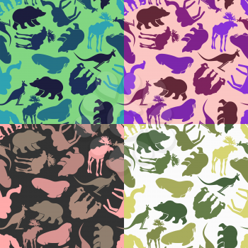 Set animal pattern. Color options from ornaments of wild animals. Textures for baby tissue.
