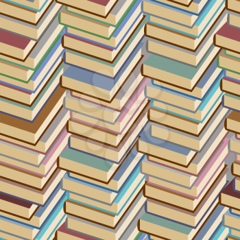 Stack of books seamless pattern. Vector background.

