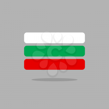 Bulgaria flag. stylized Bulgarian flag of geometrical elements. Vector illustration
