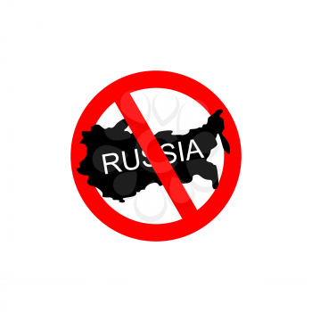 Russia banned. Stop Russian aggressors. Red forbidding sign for Russian countries. Ban for Russians.