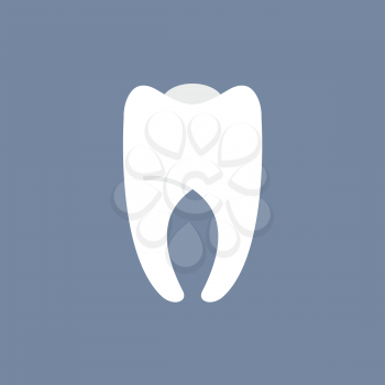 White Tooth on a dark background. Vector illustration for dentistry.
