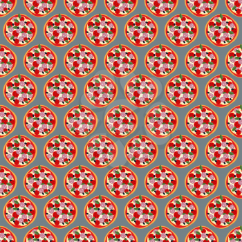 American Pizza seamless pattern. Vector background food
