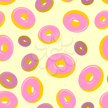 Donuts seamless pattern. Desserts, Sweets vector background
