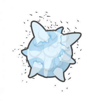 Ice cold planet. Blue Star with ice. Vector illustration.
