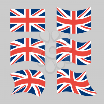 Great Britain Flag. Set national flag of British state. State symbols of Great Britain and Northern Ireland, United Kingdom
