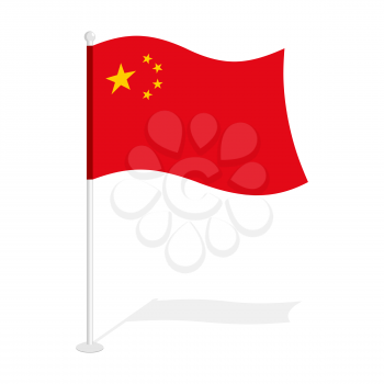 China flag. Official national symbol of Republic of China. Traditional Chinese paced red banner