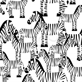 Zebra seamless pattern. Savannah Animal ornament. Wild animal texture. Striped white animal zebra on white background.ornament for kids fabric
