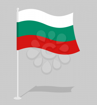 Bulgaria Flag. Official national symbol of Bulgarian Republic. Traditional Bulgarian paced flag. in state in South-Eastern Europe