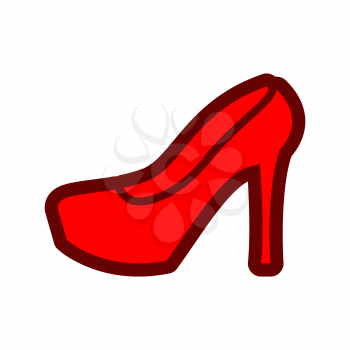 Female Shoe icon. woman footwear sign. boot symbol. Red fashion boot