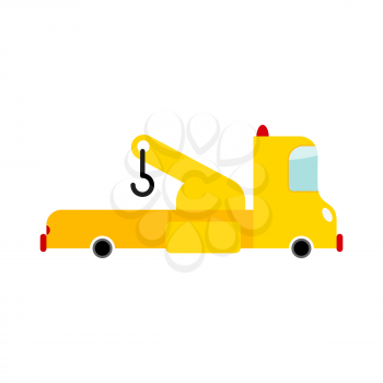 Tow truck isolated. Transport on white background. Car evacuate in cartoon style

