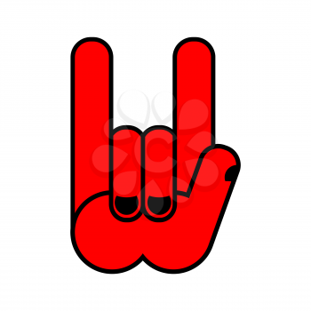 Rock hand symbol of music. Rock and roll emblem isolated
