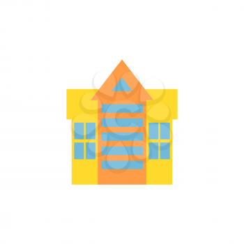 Building, house and architecture object. Business Property. Urban element in cartoon style. Icon of public buildings and facilities. Municipal office and business facility.