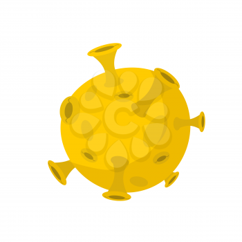 Moon isolated cartoon style. Yellow Planet of solar system on white background
