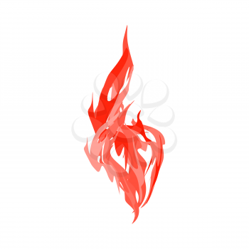 Fire isolated. Red Flames on white background
