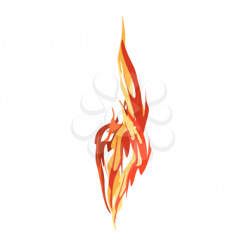 Fire isolated. Red Flames on white background
