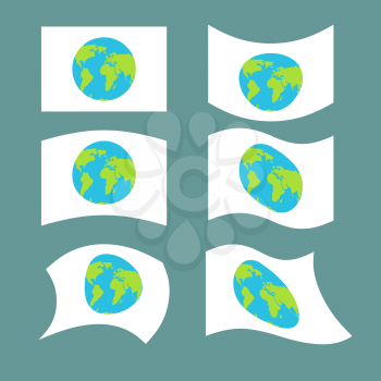 Flag planet earth set. Official national symbol. Traditional paced flag galaxy
