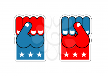 USA Patriot fist emblem. Sign of strong America. Logo for armed forces. Illustration for Patriot Day. American hand