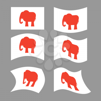 Elephant Flag. Republican National flag of presidential election in America. State symbol of United States political party

